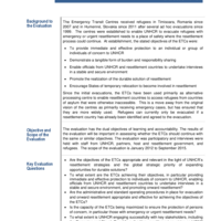 Evaluation of Emergency Transit Centres Romania and Slovak Republic