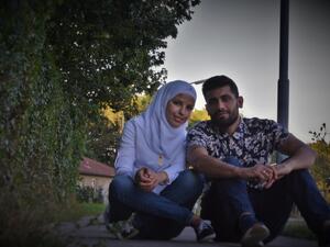 Austria. Palestinian refugee reunited with his wife