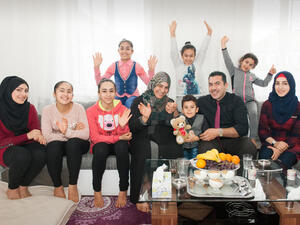 Austria. Syrian refugee family reunited