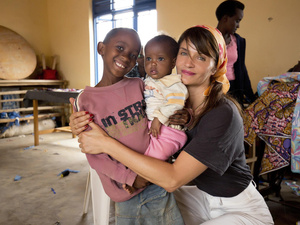 Rwanda. UNHCR High Profile Supporter Helena Christensen visits Burundian refugees in Rwanda
