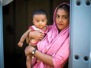 Bangladesh. New arrivals at UNHCR Transit Centre