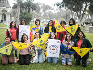 Peru. Young Venezuelan and Peruvian girls, participants of Chamas en Acción (Girls in Action)