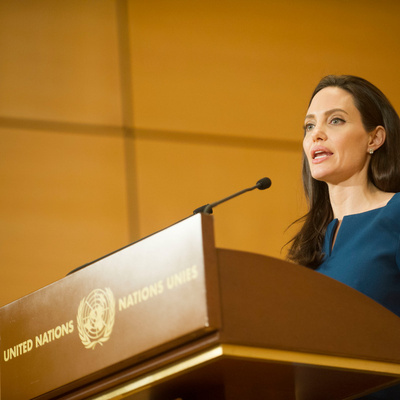 Switzerland. Angelina Jolie delivers memorial lecture