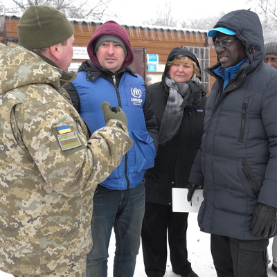 Ukraine. Visit of the AHC to Maiorsk Checkpoint on the contact line between government-controlled and non-government controlled area in east Ukraine.