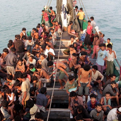 At Sea. Rohingya boat people