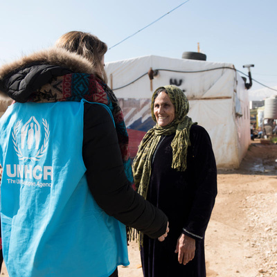 Lebanon. Syrian refugee family receiving winter cash assistance 