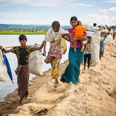 Bangladesh. New Rohingya arrivals at transit centre