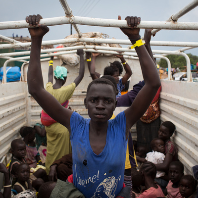 Uganda. Refugees from South Sudan arrive in northern Uganda