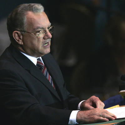 New York. Eduardo Stein speaks at UN HQ in New York