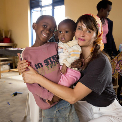 Rwanda. UNHCR High Profile Supporter Helena Christensen visits Burundian refugees in Rwanda