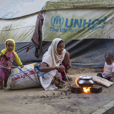Bangladesh. New arrivals at UNHCR Transit Centre