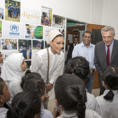 Malaysia. HH Sheikha Moza visits refugee children in Education Above All projects.