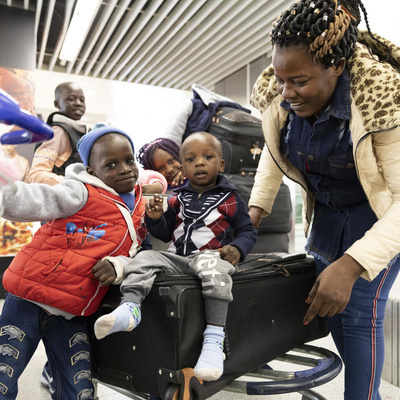 Portugal. Resettled refugees arrive in Lisbon