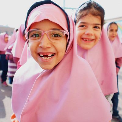 Iran. Afghan refugee sisters go to school for the first time