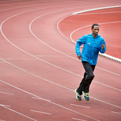 Luxembourg. Ethiopian marathon runner Yonas Kinde trains for Rio 2016 Olympic Games