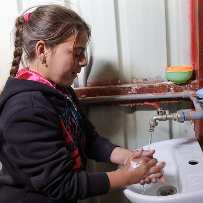 Jordan. Hygiene measures in practice at Za'atari camp to combat COVID-19
