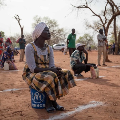 South Sudan. COVID-19 precautions during food and soap distribution