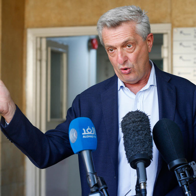 Jordan. The UN High Commissioner for Refugees, Filippo Grandi's visit