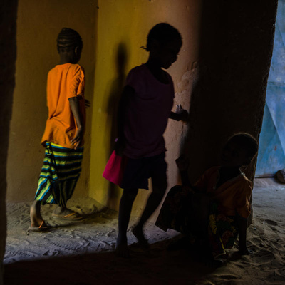 Young children play in the city of Gao, Mali, February 2019.
