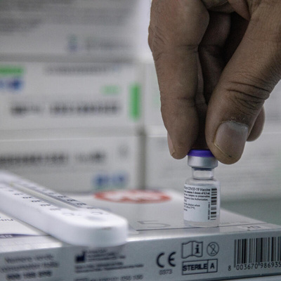 COVID-19 vaccines in cold storage .