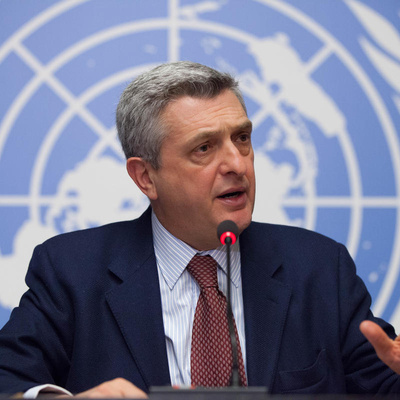 Switzerland. High Commissioner Filippo Grandi at a press conferance