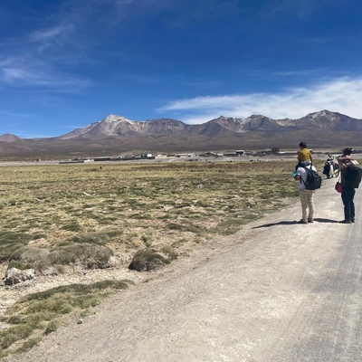 Venezuela arriving in Chile after crossing the Bolivian - Chilean border