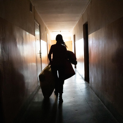 Ukraine. University dorm in western Ukraine offers escape for fleeing families