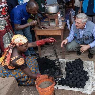Tanzania. UN High Commissiner for Refugees, Fillipo Grandi vists Nyarungusu refugee camp