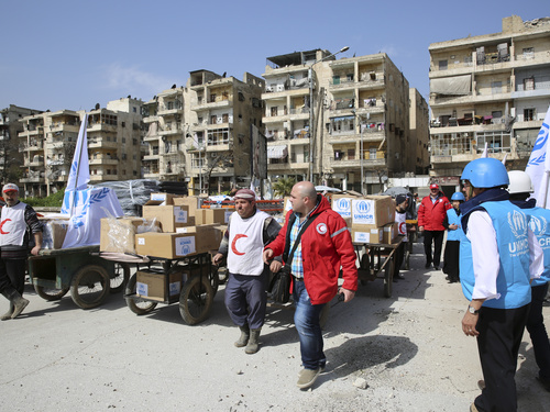 Syria/ IDPs/ UNHCR staff and Syrian Arab Red Crescent (SARC) aid workers