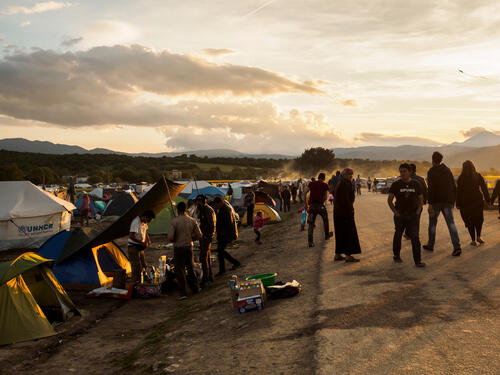 Greece. Refugees and migrants remain at Idomeni depsite the closure of the so-called Western Balkan route