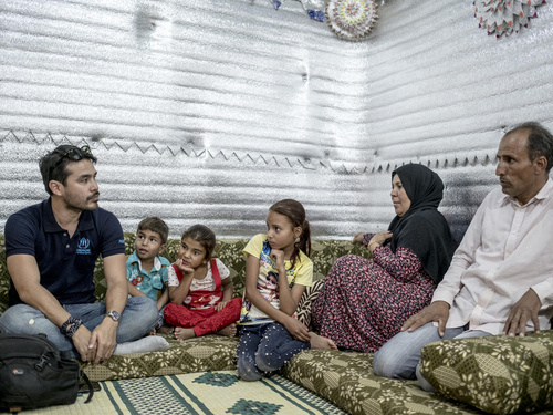 Jordan. UNHCR High Profile Supporter Atom Araullo visits Azraq refugee camp