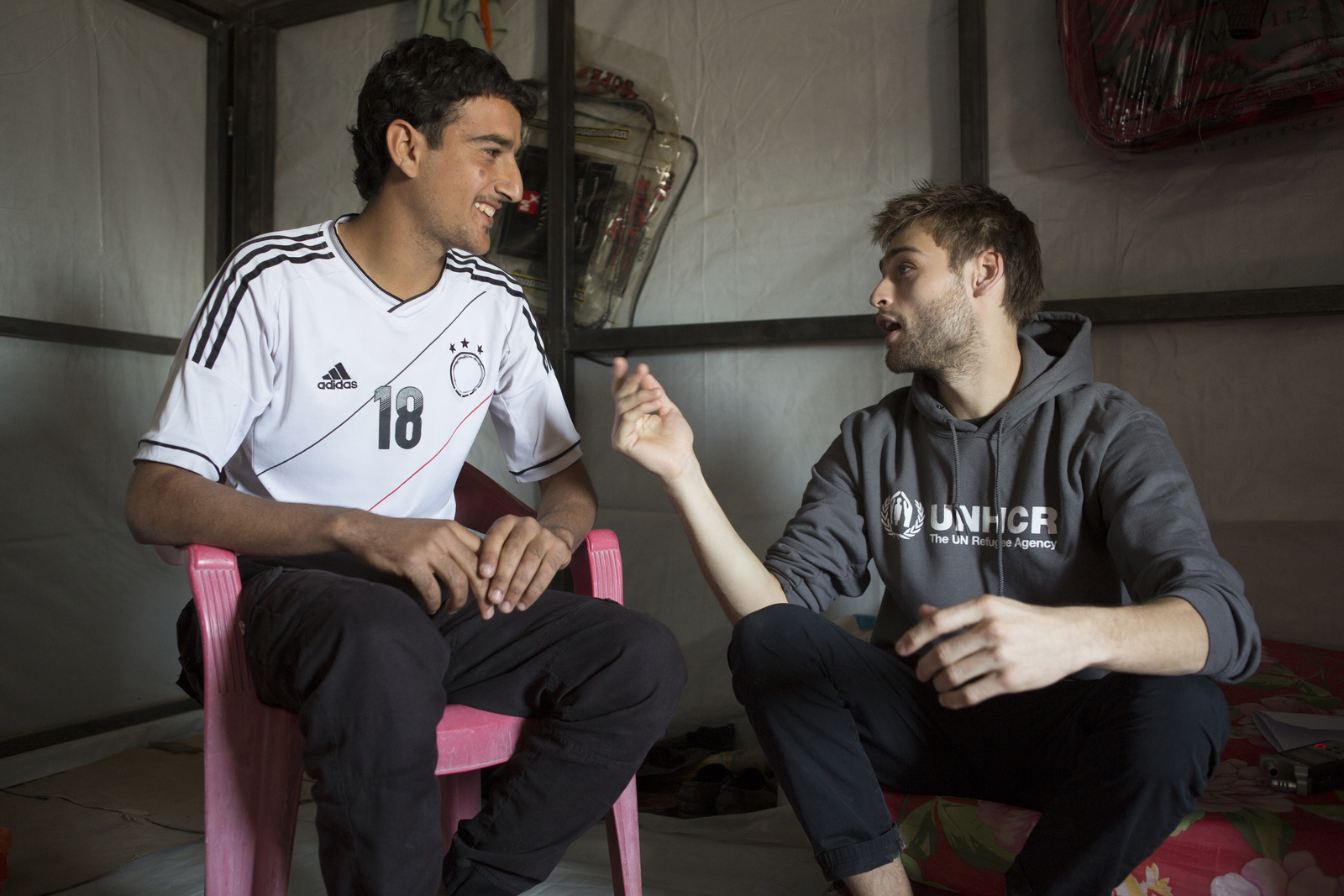 Iraq. UNHCR High Profile Supporter Douglas Booth visits refugees and IDPs