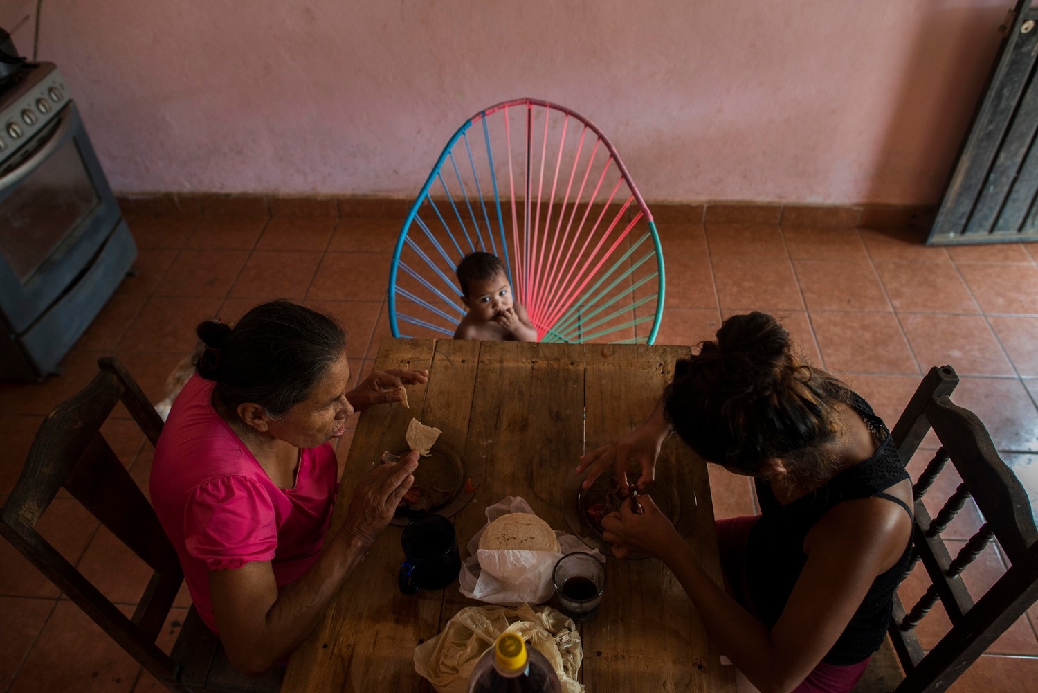 Mexico. Elder woman escaped from violence of El Salvador, feels happy in her new life in Chiapas