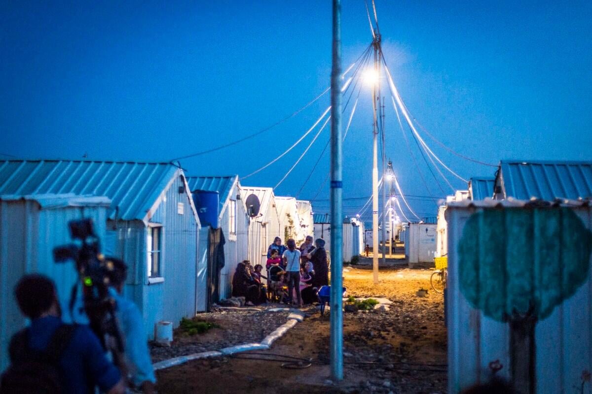 Jordan. Azraq Refugee Camp's new life after dark
