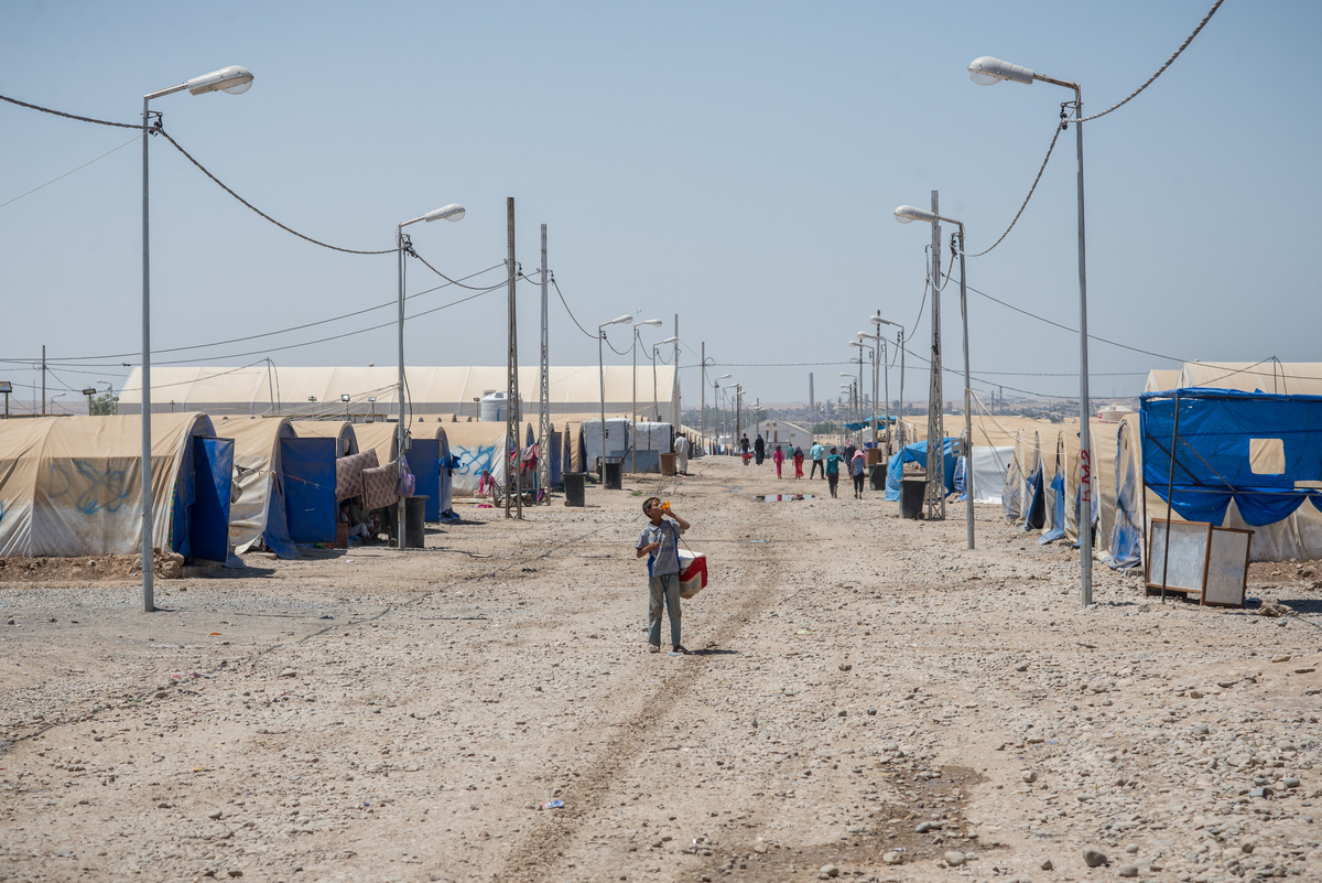 Iraq. People fleeing fighting in northern Iraq.