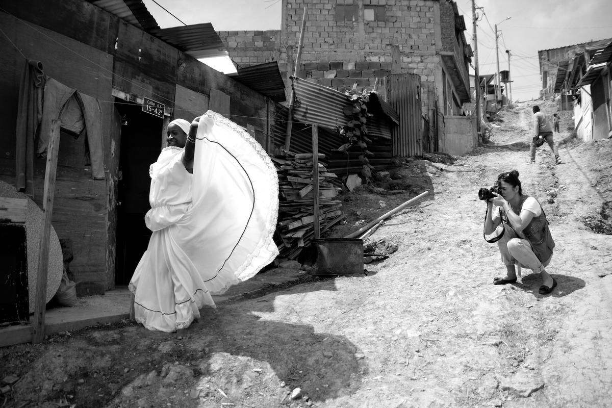 Colombia. Helena Christensen's visits internally displaced persons.