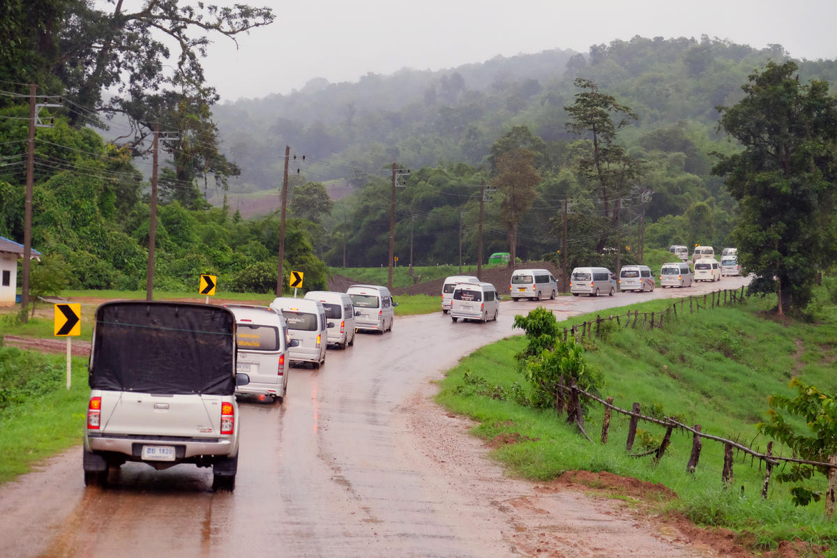 Thailand. Voluntary returnees leave shelters, bound for Myanmar