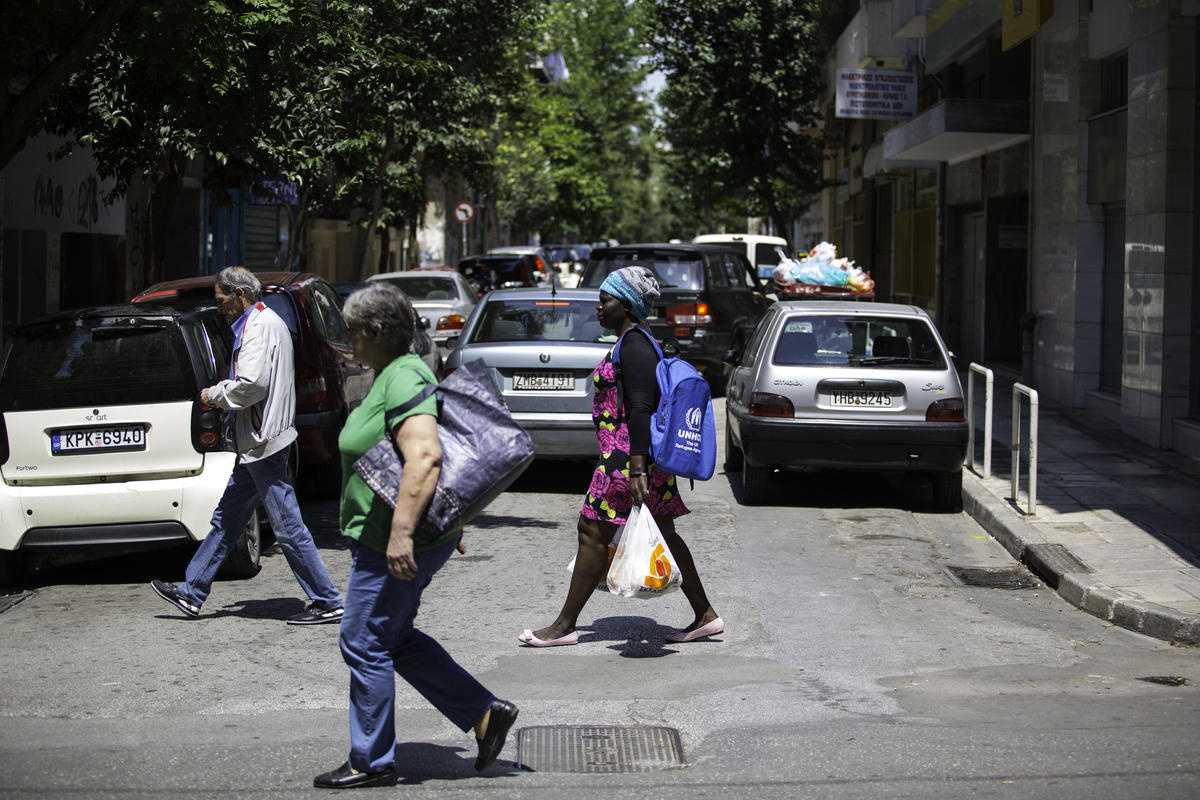 Greece. South Sudanese refugee Nakout Sylvia