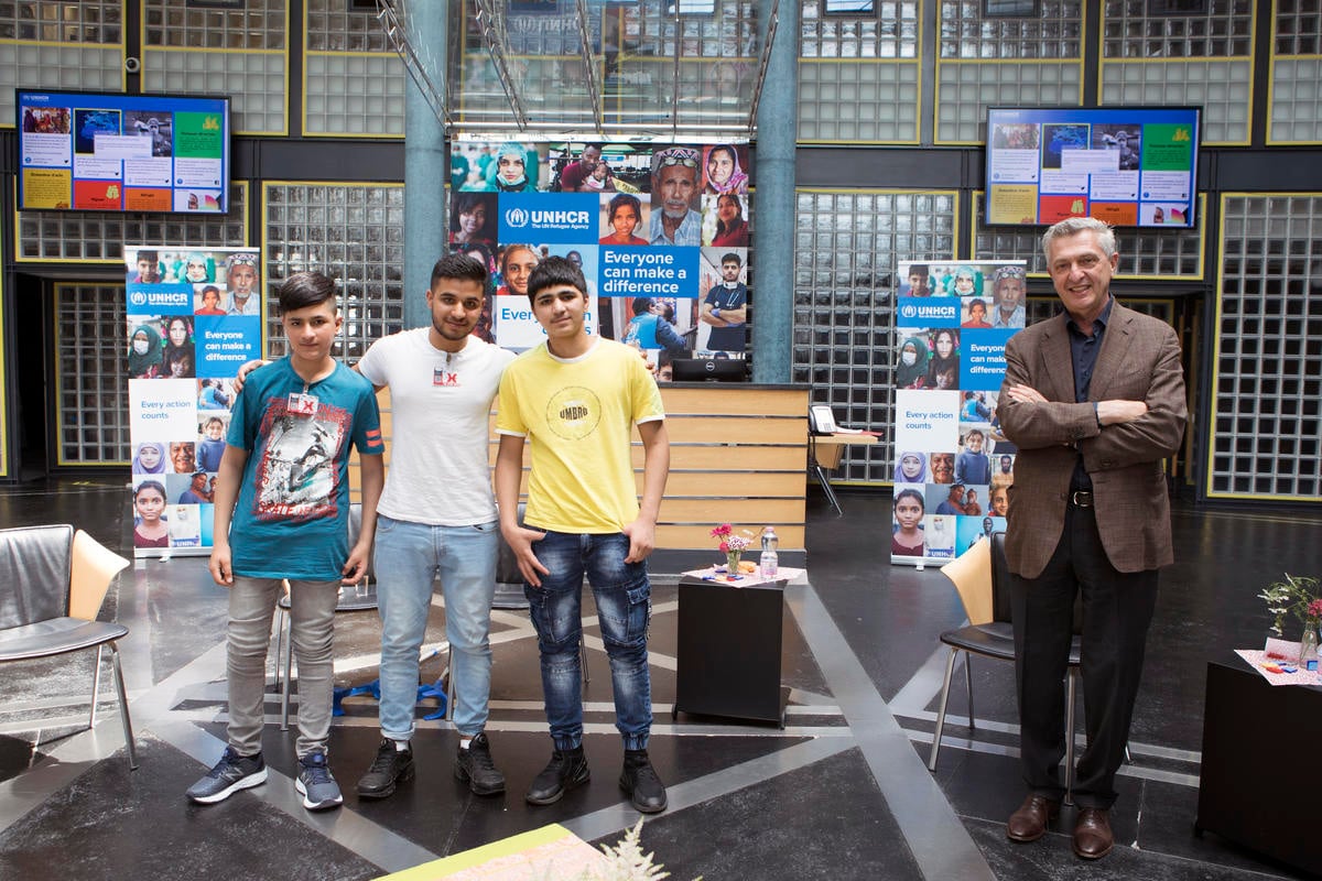 Switzerland. UNHCR Filippo Grandi meets with unaccompanied and separated children.