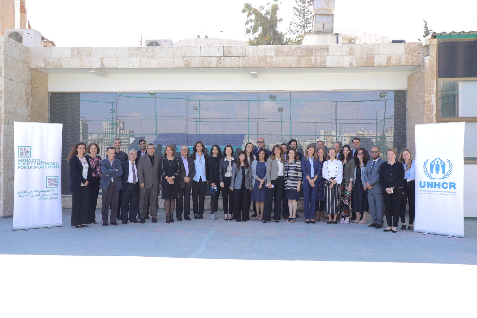 UNHCR UN Refugee Agency, The Middle East and North Africa Civil Society Network for Displacement (MENA CSND), Participants of the second Regional Roundtable on Enhancing Dialogue between Academia and UNHCR on Regional Displacement Issue are for a picture