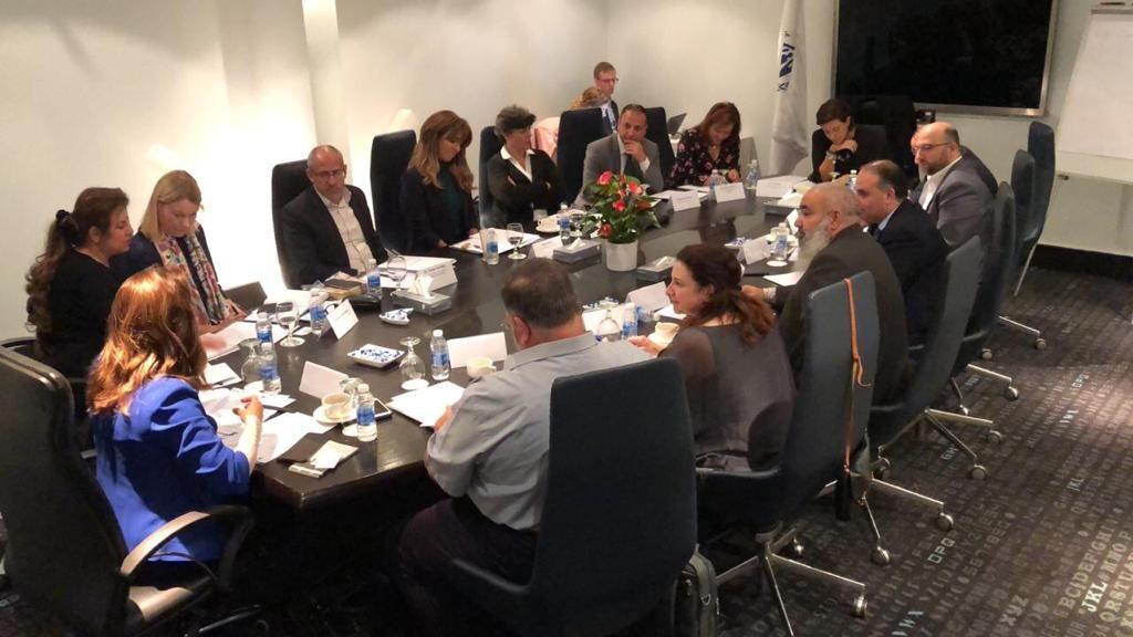 UNHCR UN Refugee Agency, The Middle East and North Africa Civil Society Network for Displacement (MENA CSND): Participants of the regional Roundtable on the Role of Faith-Based Organizations in Addressing Displacement in MENA discussing the topic during a meeting