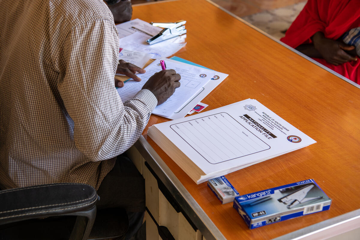 South Sudan. UNHCR helps refugee returnees access civil documents