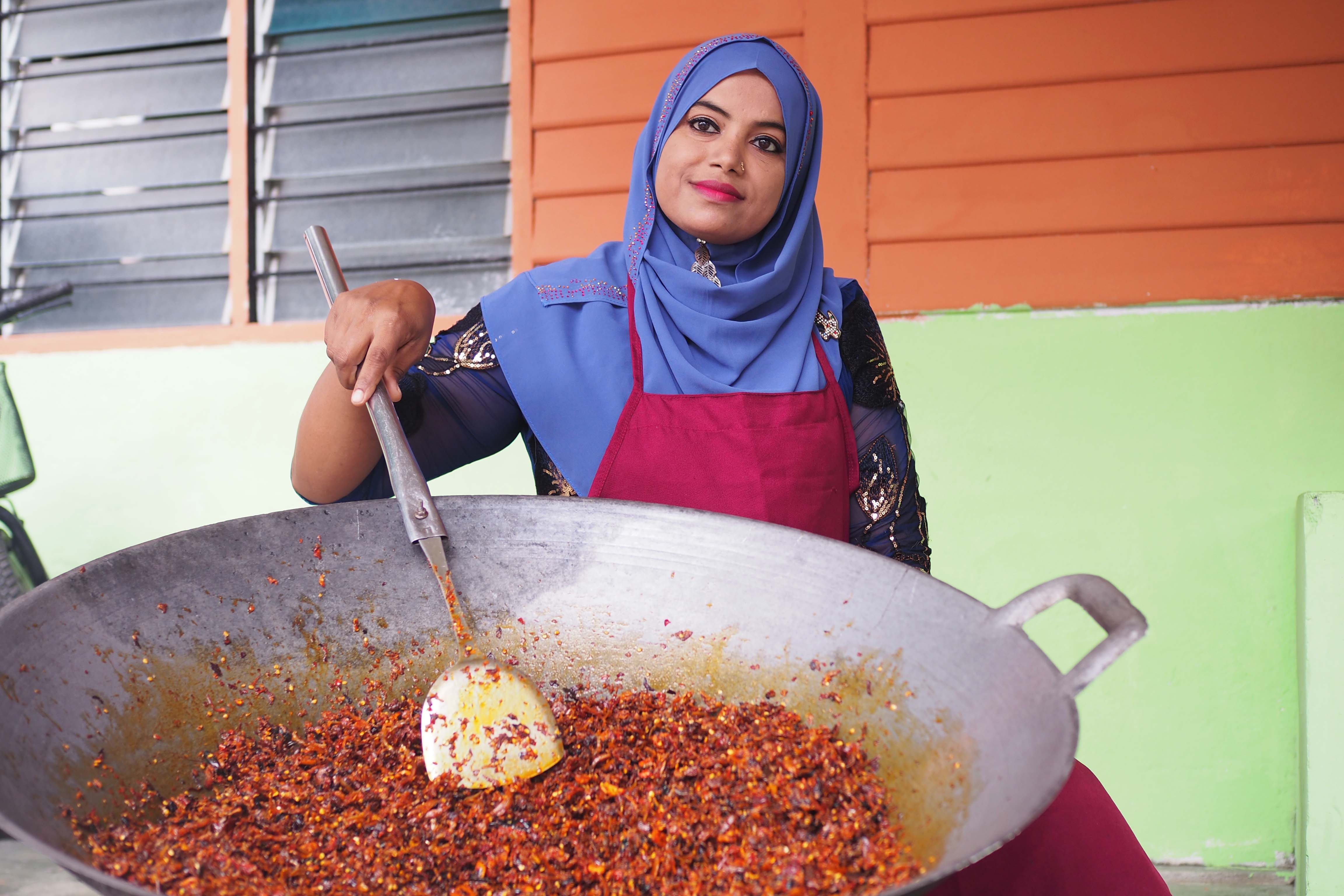 Rashidah sells the sambal she makes at home