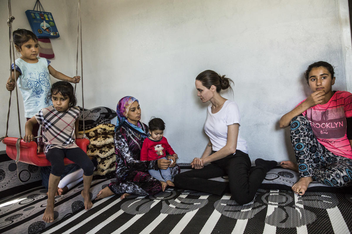 Iraq. Angelina Jolie visits Syrian refugees at Domiz camp