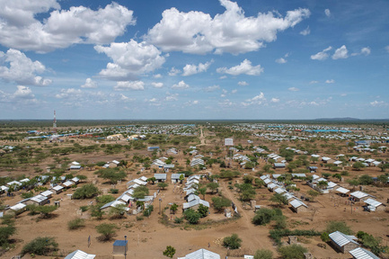 An aerial view of houses