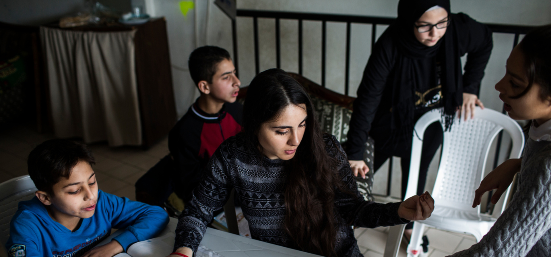 Lebanon. Homework club for Syrian schoolchildren