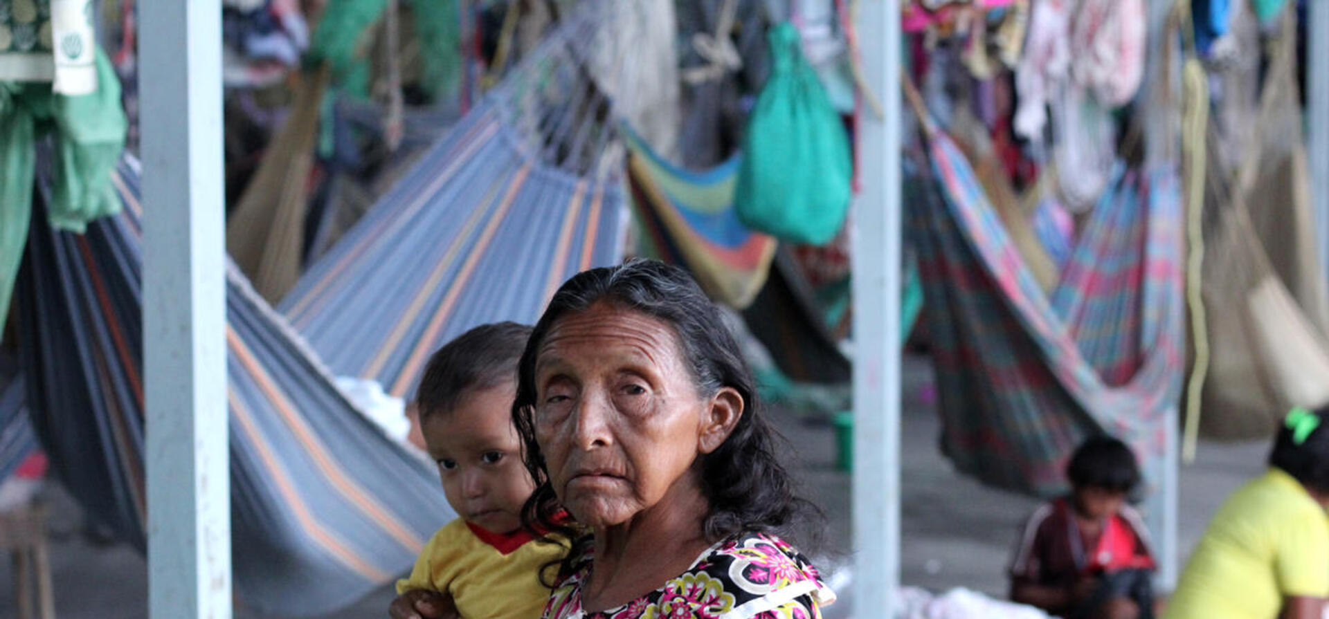 Brazil. Indigenous from Venezuela living on the shelter in Pacaraima, Roraima