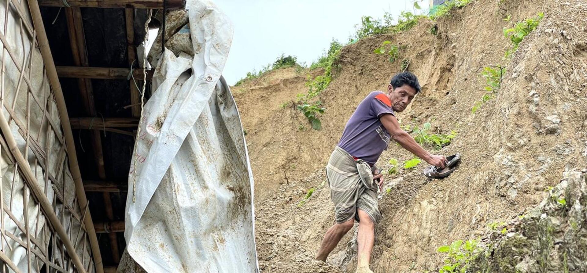 Bangladesh. Monsoon rain, flash floods and landslides hit the lives in Rohingya camps in Cox's Bazar.