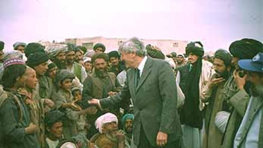 High Commissioner Ruud Lubbers' first-hand experience with refugees at the Maslakh camp near Herat in April 2001.