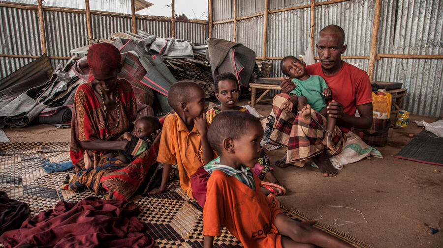 Ethiopia. Ali Said and his family sit in the Reception Centre for refugees in Ethiopia